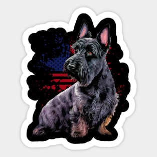 Scottish Charm Stylish Tee Featuring Adorable Scottish Terrier Illustrations Sticker